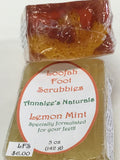Natural and essential oil soap with a loofah embedded in the bar.  A treat for your feet.